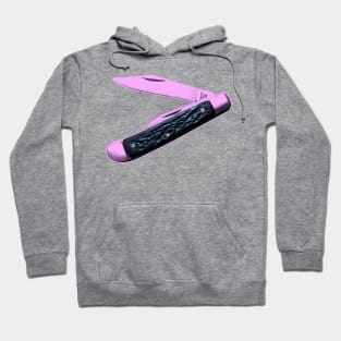 Pocket Knife in Retro Pink and Blue Hoodie